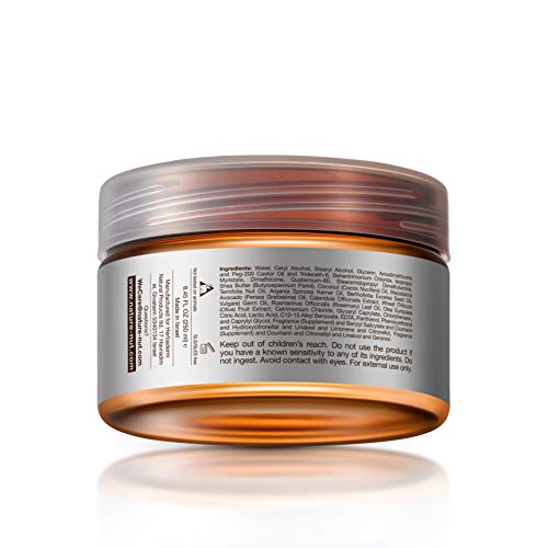 Nature Nut Hair Mask for Dry & Damaged Hair - Hypoallergenic Deep Conditioner ˡ Moisturizing Repair Treatment Masque with Five Nut Hydrating Formula (8.45 FL OZ)