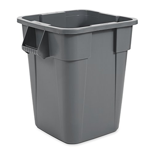 Rubbermaid Commercial BRUTE Square Trash Can, Square, 40 Gallon, Gray, FG353600GRAY