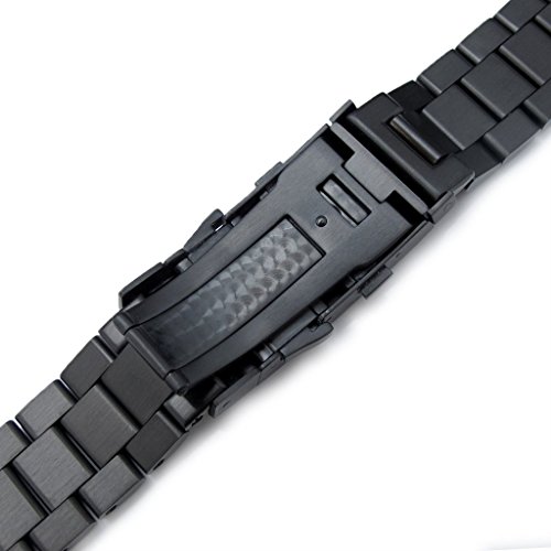 215mm-Endmill-316L-Stainless-Steel-Watch-Bracelet-for-Seiko-Tuna-Wetsuit-Ratchet-PVD-Black