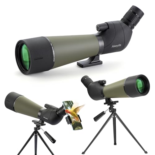 Akeyda 20-60x80mm フィールドスコープ 望遠鏡 バードウォッチング 望遠鏡 望遠鏡 高倍率 単眼きょう 高倍率 スマホ 望遠スコープ スポッティングスコープ アーチェリー 野鳥観察 星空観察 星雲