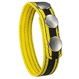 3-Snap Adjustable Leather Erection Ring - Yellow