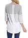 INWECH Women's Comfy Round Neck Triple Color Block Stripe T-Shirt 3/4 Sleeve Casual Blouse Tops Tunic
