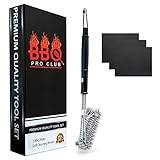 Heavy-Duty BBQ Grill Brush With 3 Bonus Heat-Resistant Non-Stick Grill Mats