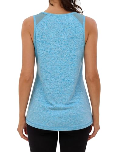 Wayleb Women's Sports Tank Top with Breathable Mesh Lightweight for Fitness Yoga Running S-3XL