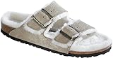 Birkenstock Sandals ''Arizona Fur'' from Leather/Fur in Taupe with a regular insole