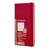 Moleskine 2016 Panoramic Weekly Planner, 12M, Slim, Scarlet Red, Hard Cover (3.25 x 6)