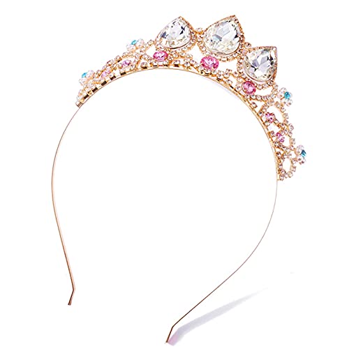 Bejeweled Headband for Girls Women Princess Colorful Birthday Party Hair Band Crystal Wedding Tiara Crown (Multi-Color)