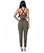 Ageena Womens Sleeveless Drawstring Cross Back Long Pants Jumpsuit Romper