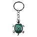 Joya Gift Jewelry Tortoise Shape Keyring Malachite Gemstone Pendant Stainless Steel Keychain