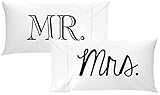 Oh, Susannah Mr and Mrs Pillow Cases - Anniversary Wedding Gift - Couple Pillowcases His & Hers (2 Queen Size Pillowcases) Girlfriend Gifts