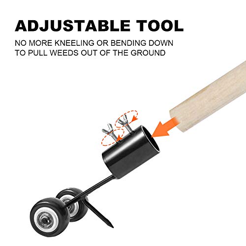 Weed Removal Tool + Bonus Garden Gloves | Standing Weed Puller Tool Stand Up Weeder | Crack and Crevice Weeding Tool | Weed Remover | Weed Grabber | Weed Wiper | Crack Weeder | Sidewalk Weeder