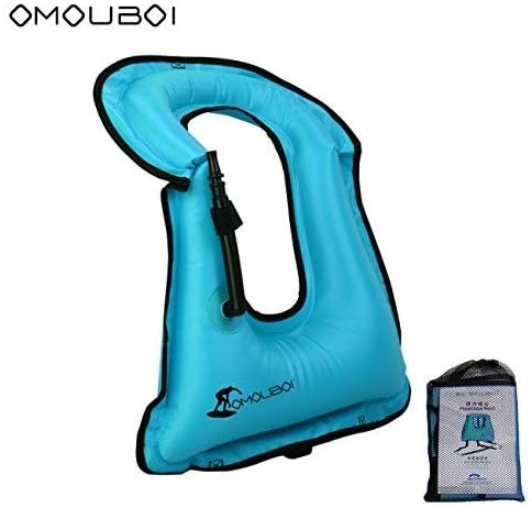 OMOUBOI Unisex Adult Portable Inflatable Canvas Life Jacket Snorkel Vest for Diving Safety