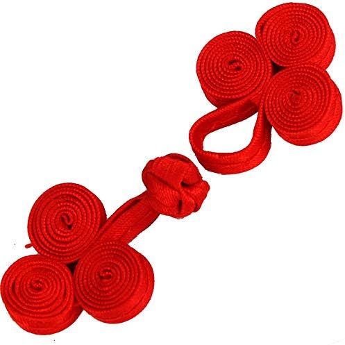 Mini Mexx 100set Craft Handmade Fabric Red Braided Button Sew On Chinese Frog Closure Fastener Knot Button for Chair Cover Clothes