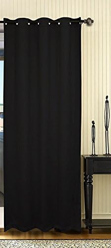 Maison Decor Thermal Insulated Blackout Panel Curtain, Black, 52 By 84 Inch ,Single Panel