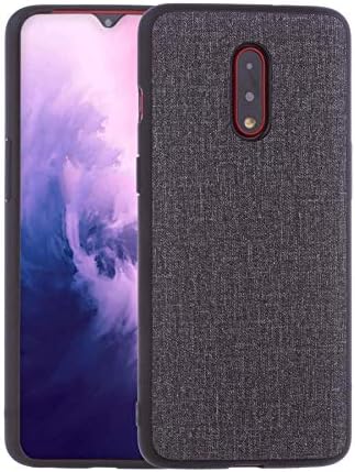Lilware Canvas Rubberized Texture Plastic Phone Case for OnePlus 7. Dark Grey