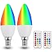 RGB E12 Light Bulb Candelabra LED Bulbs Dimmable 3W RGBW E12 Color Changing Bulb Candle Base E12 Colored Light Bulb RGB+Warm White C35 Candelabra Edison LED Bulbs with Remote Control for Mood Lighting