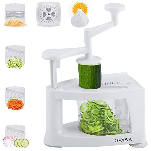 Multi-Blade Spiralizer, 8 in 1 Vegetable Slicer, Heavy Duty Spiral Slicer, Mandoline Slicer and Vegetable Pasta Maker for Low Carb/Paleo/Gluten-Free Meals