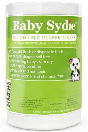 Premium Flushable Diaper Liners - Disposable/Biodegradable Inserts for Reusable Cloth Baby Diapers - Keeps Cloth Diapers Soil Free - No Fuss Just Flush - Made From Soft Unscented Durable Organic Bamboo - Satisfaction Guaranteed - Add To Cart Now!