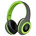 Bluetooth Headphones Over Ear, Hi-Fi Stereo Wireless Headset, Foldable, Soft Memory-Protein Earmuffs, Built-in Mic and Wired Mode for PC/ Cell Phones/ TV (Green)