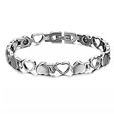 Titanium Steel Magnetic Therapy Link Bracelet Love Heart Health Care