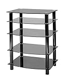 Naomi Home 5 Tier Glass AV Component Media Stand