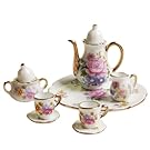 8pcs Dining Ware Porcelain Tea Set Dish Cup Plate 1/6 Dollhouse Miniature -Pink Rose