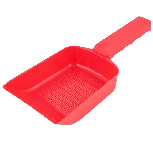 XMHF Plastic Aquarium Fish Tank Garden Sand Soil Scraper Cleaning Pan Scoop Shovel Red