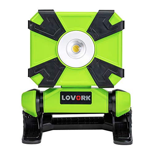 LOVORK Portable Clip LED Worklight 900lm 6000K Clamp Work Light Adjustable,USB Rechargeab,for Outdoor Camping,Emergency,Construction,Repairing,Workshop,Fishing,Waterproof,Cordless,Green