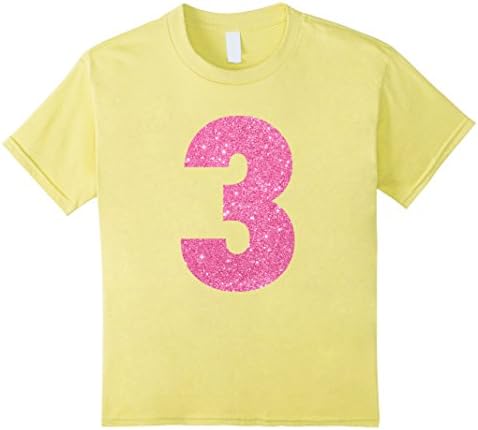 Kids Kids 3rd Birthday Bling Gift T-Shirt for 3 Year Old Girls 4 Lemon