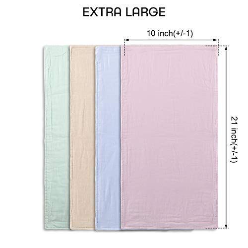 Burp Cloths for Baby Boy Girl for Newborns, 100% Cotton Triple Layer Extra Soft & Absorbent Multi-Use Infant Burping Towels (Assorted) - Thumbnail 5