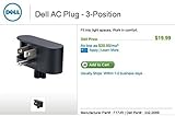 Dell AC Plug - 2-Position ( This Dell AC plug fits 65 W or greater Dell Slim Power Adapters, Not for Dell 24W or 45W)