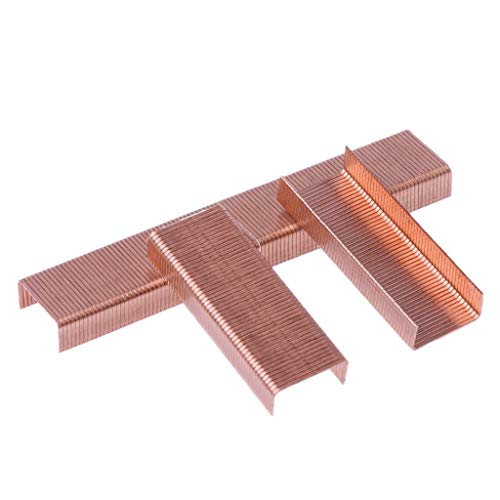 Alsisk 24/6 Staples 12mm Width 4 Boxes-4000, Rose Gold