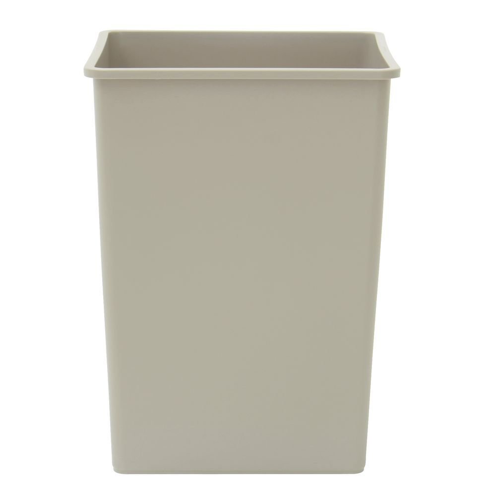 Rubbermaid 35 gal Beige Plastic Untouchable Indoor Trash Receptacle Base - 19 1/2"L x 19 1/2"W x 27 5/8"H