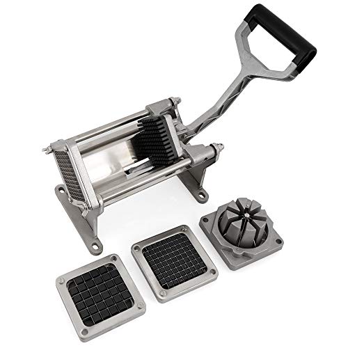 Mahlzeit Kartoffelschneider mit 4 Edelstahl Messer | 45 x 17 x 29,5 cm | Pommesschneider für Stifte oder Ecken | Gemüseschneider für Kartoffeln, Gemüse, Obst | Selbstgemachte Pommes Frites – Bild 6