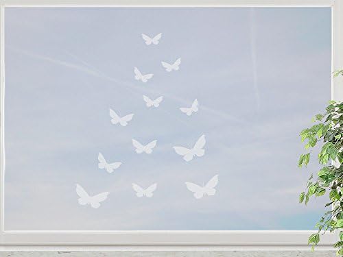 Wandfabrik 12 Butterfly Window Sticker 3 – 5 cm – (XT) (SET1XS Case, white