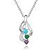 Love Jewelry Personalized 3 Heart Simulated Birthstone Mothers Pendant Necklace with 3 Names Family Pendants for Mother(NE101868)