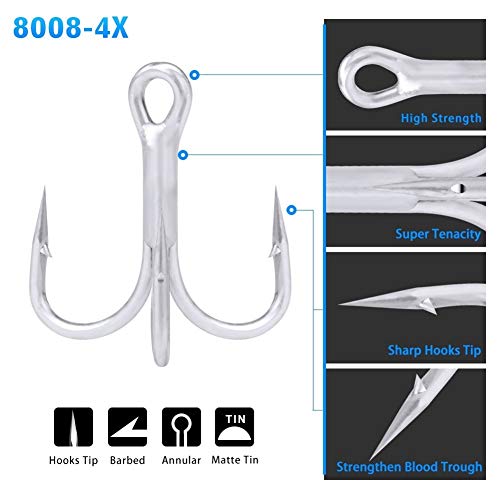 High Carbon Steel Fishing Hooks Fish Hooks 50pcs / Lot Mattzinn Salzwasser Angelhaken High Strength Haken 4X High-Carbon… – Bild 3