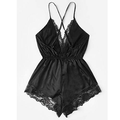 Valentine's Best Gifts for Sex!!! Hennta Fashion Women Plus Size Sexy Lingerie Girl V-Neck Lace Splice Bodysuit Sleepwear Bodydoll - Thumbnail 4