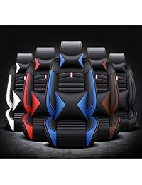 ANKIV   Juego completo de fundas de cojín para asiento trasero de coche, de piel sintética, impermeables, con reposacabezas, cintura y almohadas para Sedan o SUV
