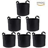 Premium Grow Bags /Aeration Fabric Pots - Gardening Plants Growing Pots 6-Pack 7 Gallon Perfect Quality Heavy Duty Fabric Grow Bags with Sturdy Handles