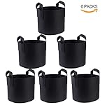 Premium Grow Bags/Aeration Fabric Pots - Gardening Plants Growing Pots 6-Pack 5 Gallon Perfect Quality Heavy Duty Fabric Grow Bags with Sturdy Handles