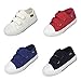 Toddler Kids Boys Girls Canvas Sneaker Adjustable Strap Slip On Little Kid Lightweight Runner Loafer Tennis Shoes