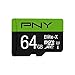 PNY Elite-X 64GB microSDXC Card with Adapter - UHS-I, U3 - up to 90MB/sec (P-SDU64U390EX-GE)
