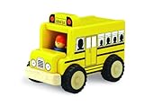 Wonderworld Unique Design Mini Toy Yellow - Imaginative Play Toy School Bus, Real Rubber Tires + Bonus Driver Included
