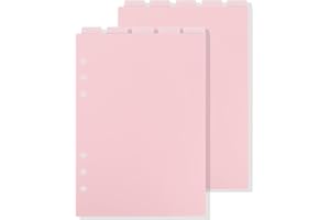 10pcs Pink Binder Index Dividers, Waterproof Semi-Transparent 6-Ring A5 Binder Dividers with Top Tab for School Office Home T