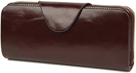 Anvesino Women's RFID Blocking Wallet Trifold Ladies Luxury Leather Clutch Travel Purse with Zipper Pocket coffee