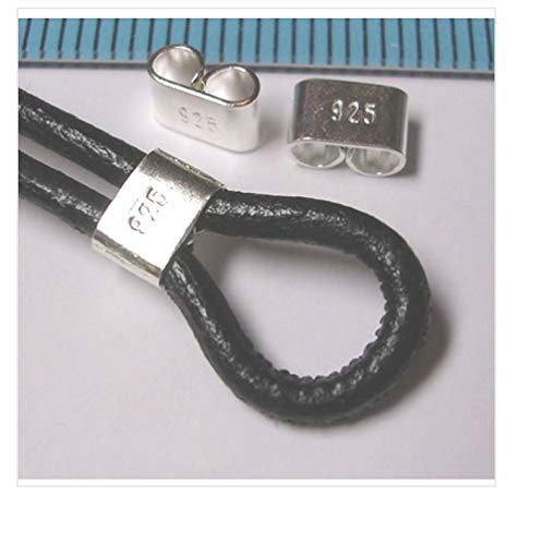 10pcs Sterling Silver Leather Cord Binder Beads For 1.5mm to 2mm Beading Cord Jewelry Craft Making Findings Supplies SS242