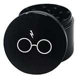 Laser Engraved Spice & Herb Grinder – 2.2” Inch 4 Piece Premium Aluminum Crusher – Lionhead (Black)