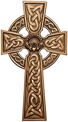 James Brennan Irish Celtic Claddagh Wall Cross in Antique Bronze Tone Finish (5 Inch)
