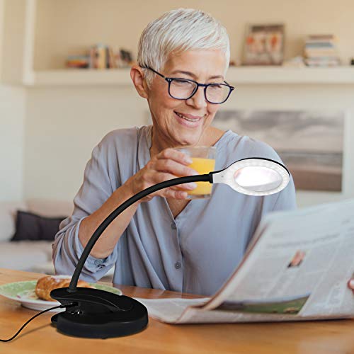 image for Brightech - Lightview LED Magnifying Lamp with USB Charging Port - Lig